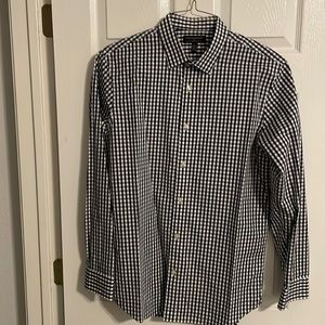Banana Republic Non Iron Tailored Fit L Black and White Casual Dress Shirt